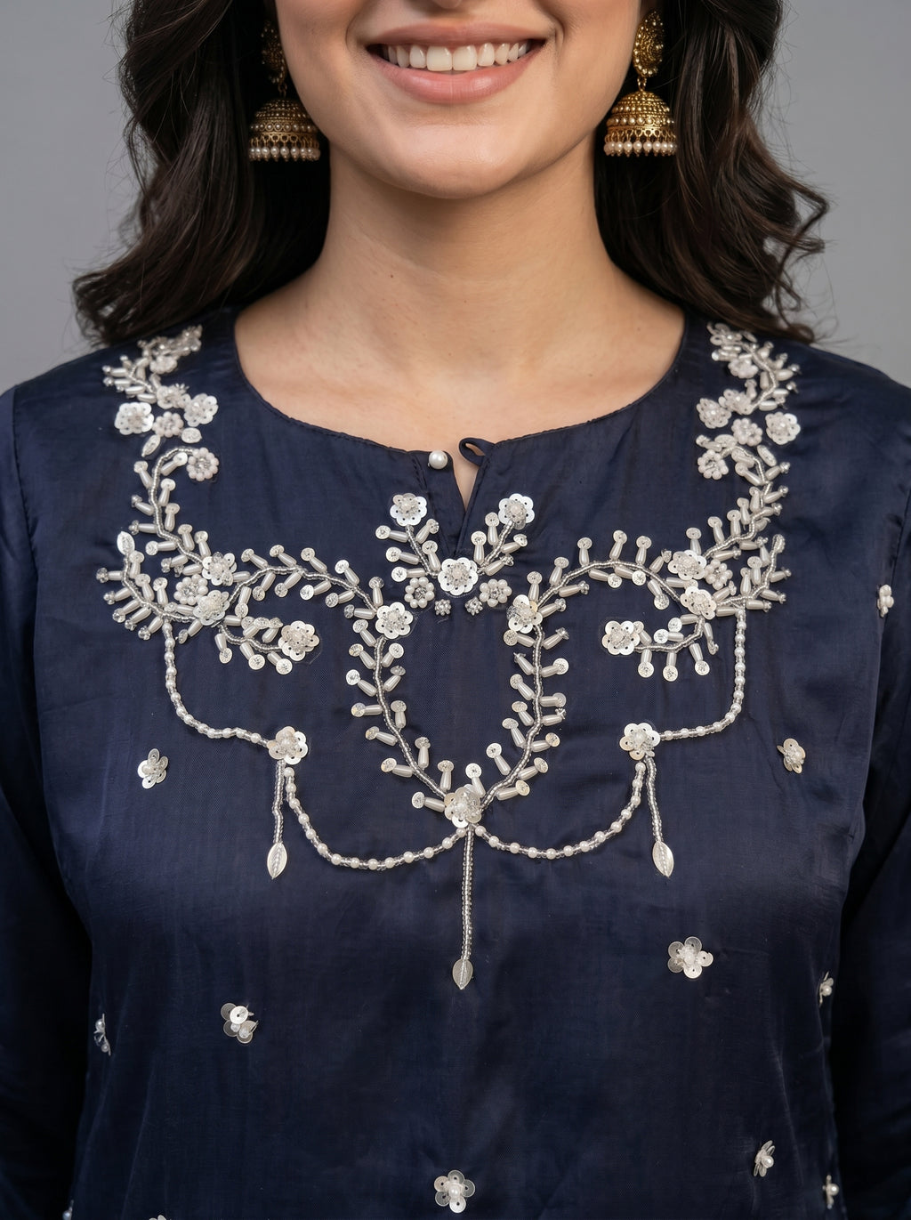 Hand Embroidered Work 3 Piece Suit with Organza Dupatta