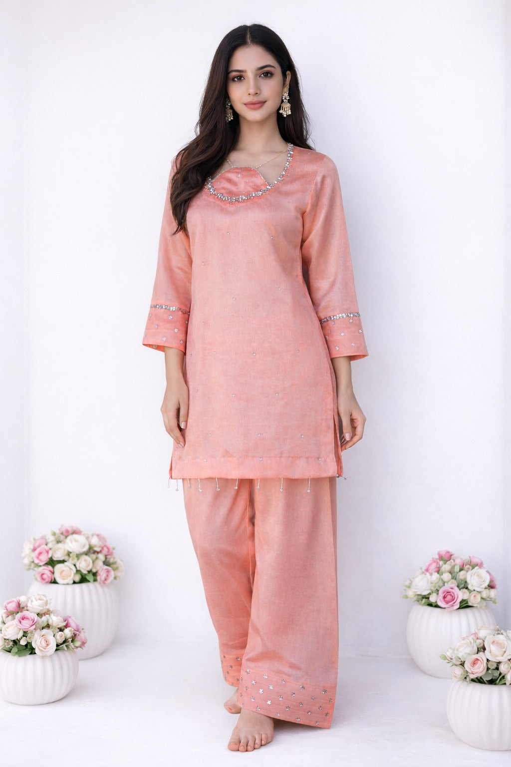 Farshi Shalwar 2 Piece Suit – Hand Embroidery