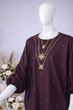 Balloon Sleeve Detail Satin Silk Kaftan