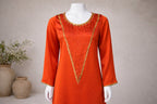 Hand Embroidered Front Panel Detail Rust Formal Suit